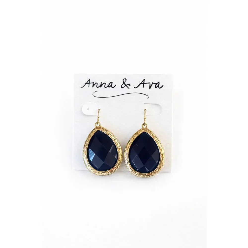 Anna & Ava Navy Braided Statement Necklace + Matching Teardrop Earrings Set - Picture 3 of 3